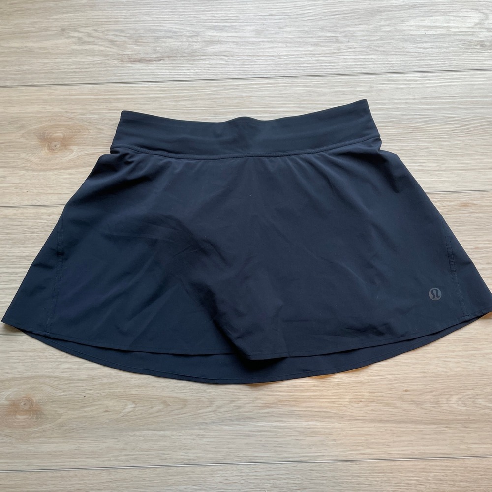Lululemon Pace Rival Skirt Black Athletic Tennis Skort Size 8 LW8AK7S